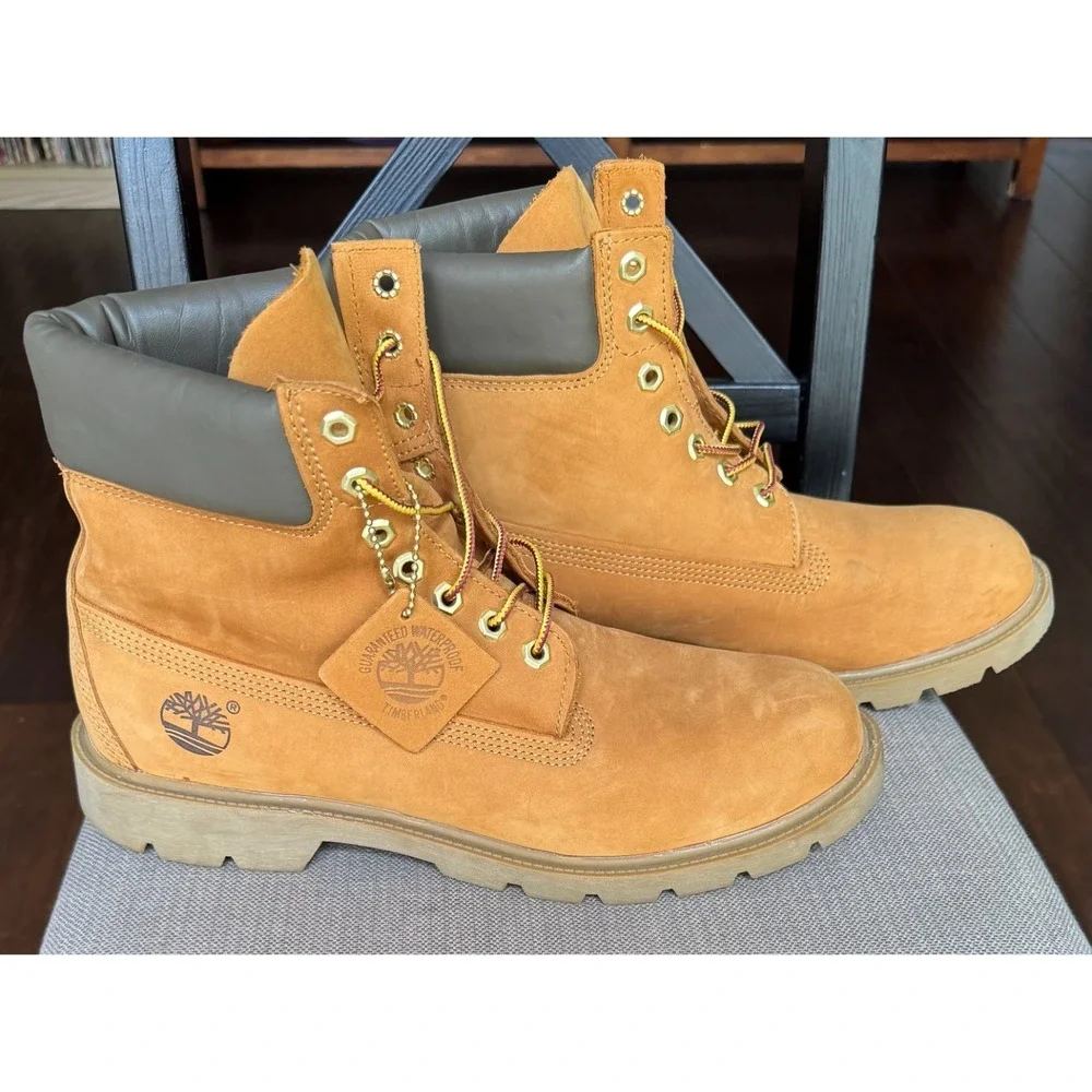 Timberland 6 inch Waterproof Wheat Nubuck Boots Men's Size (11M)